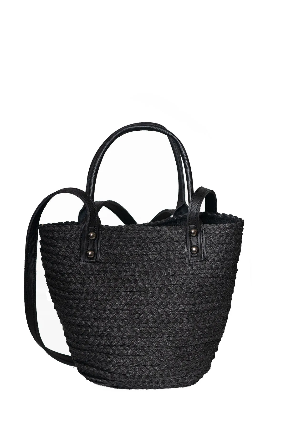 Women's Straw Double Strap Bag Canvas Bag Double Strap Shoulder Bag Handmade Basket bags for women beach bucket bag 2021