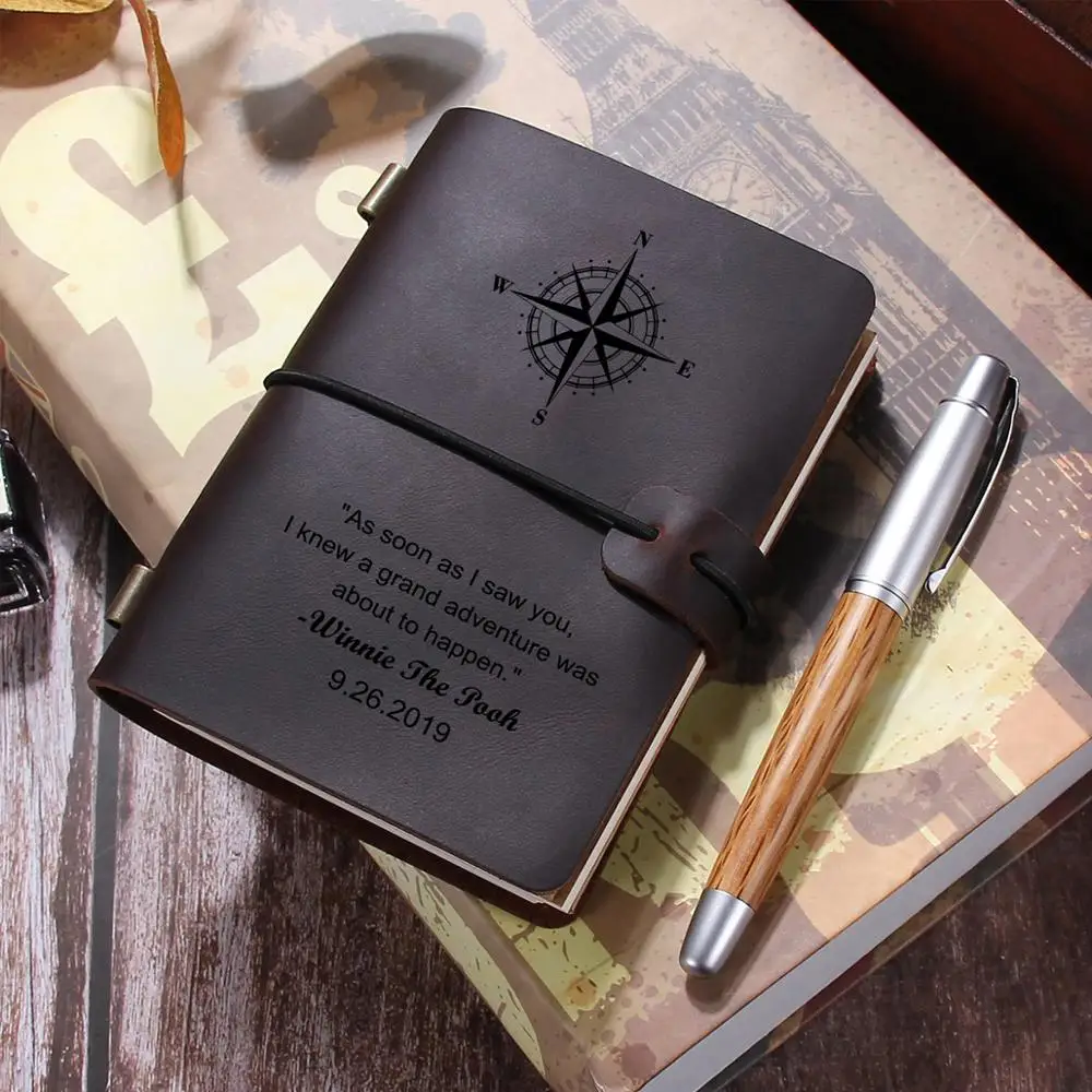 Блокнот для путешествий с текстом на заказ блокнот письма кожаный дорожный