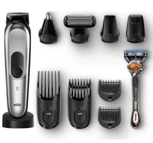 MGK 7020 male grooming kit AutoSense technology steel hood silver and black wireless wet and dry 10in1 styler + g