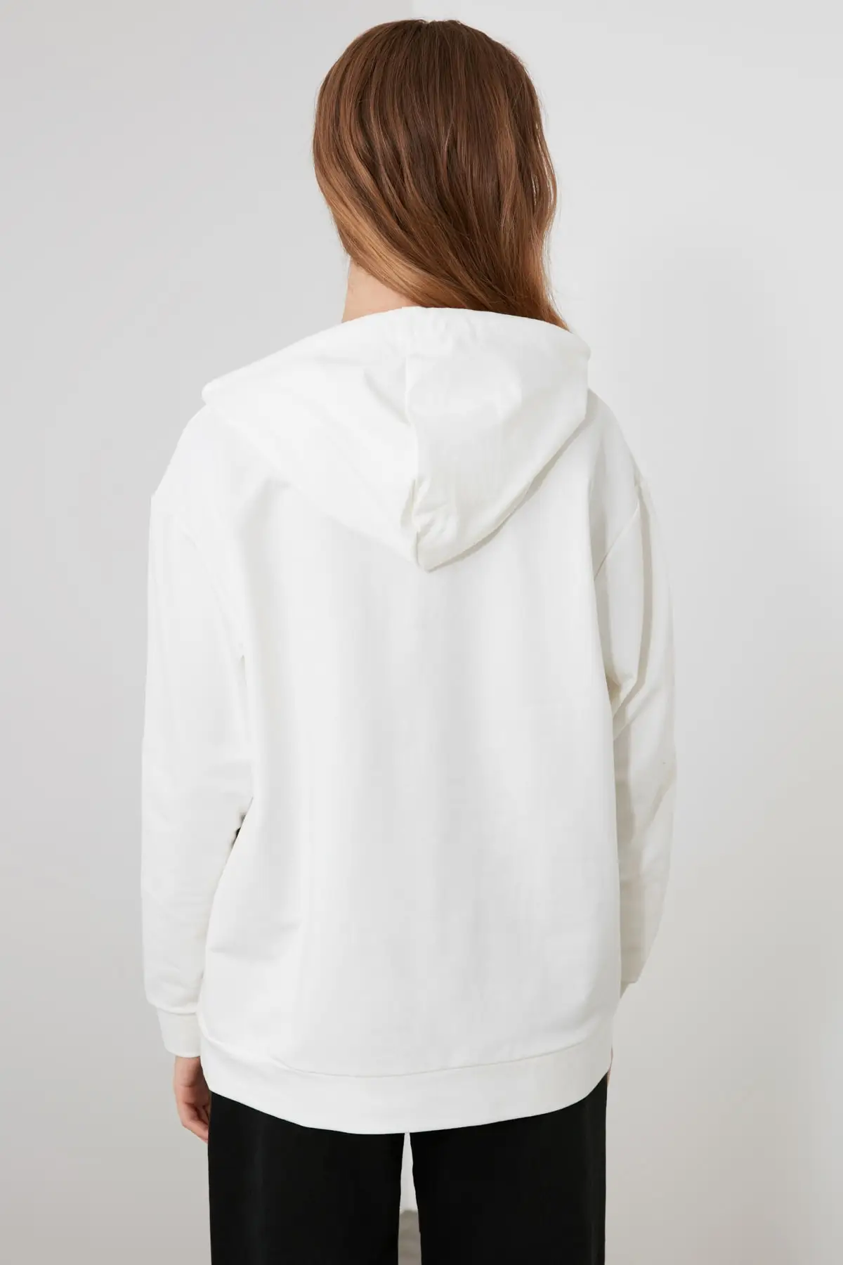 

Ecru Embroidered Boyfriend Knitted Sweatshirt hoodie zara woman 2020 bts anime kawaii quality y2k sudaderas blouses harajuku