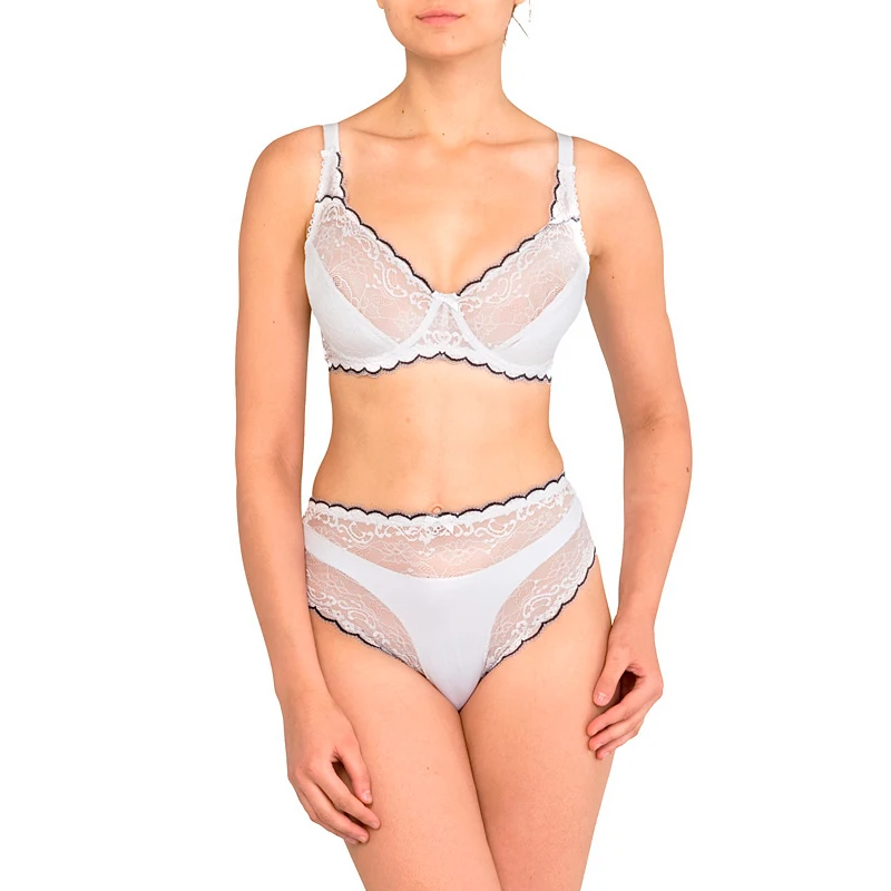 Женский бюстгальтер и трусы кружевной мягкий трусики большого размера комплекты