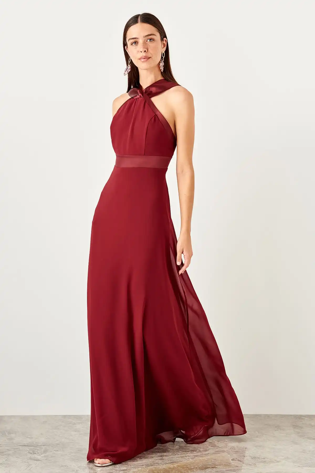 Trendyol Grogren Tape детальное вечернее платье TPRSS19UT0120|Вечерние платья| |