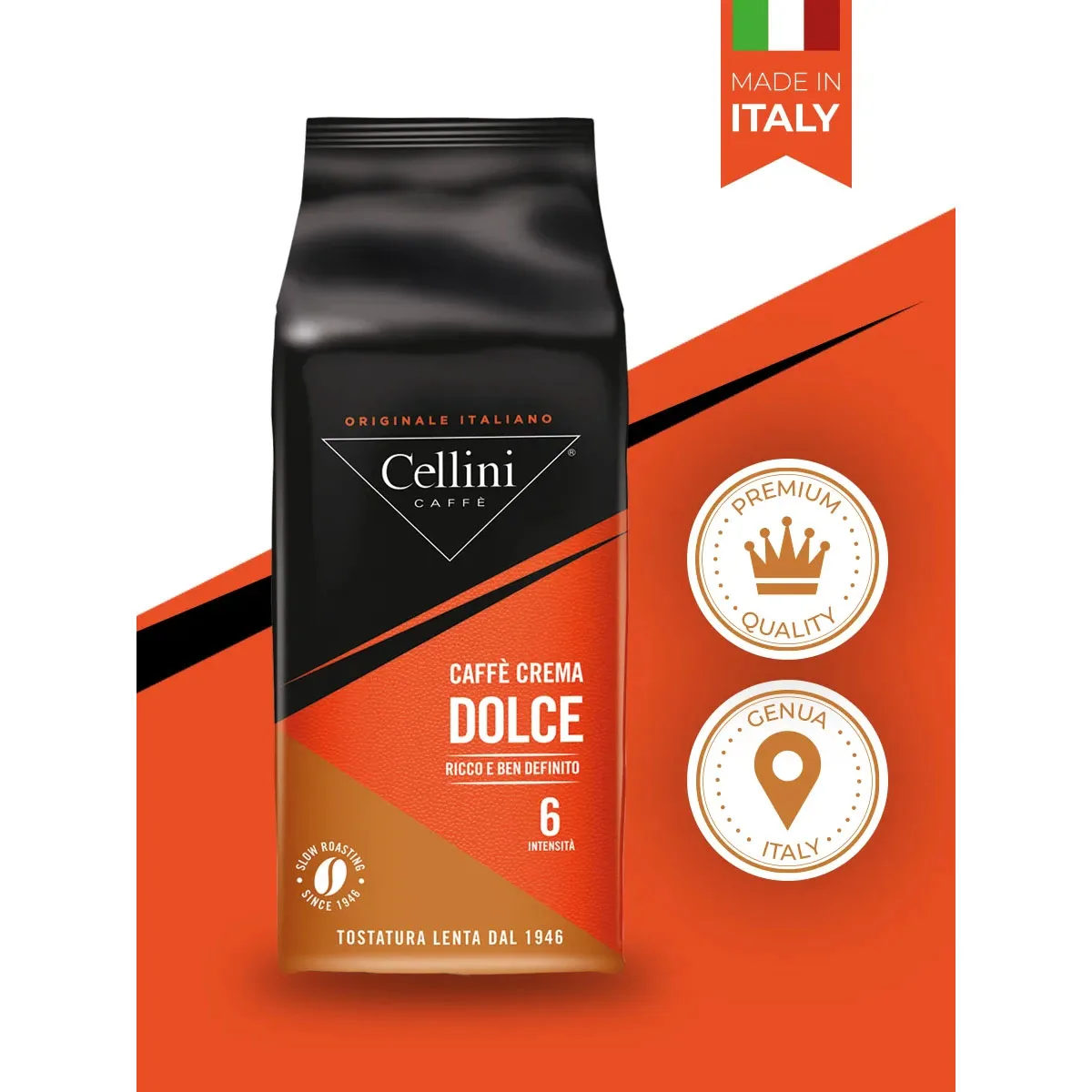 Фото Кофе в зернах CELLINI CAFFE' CREMA DOLCE, 1000 г №2