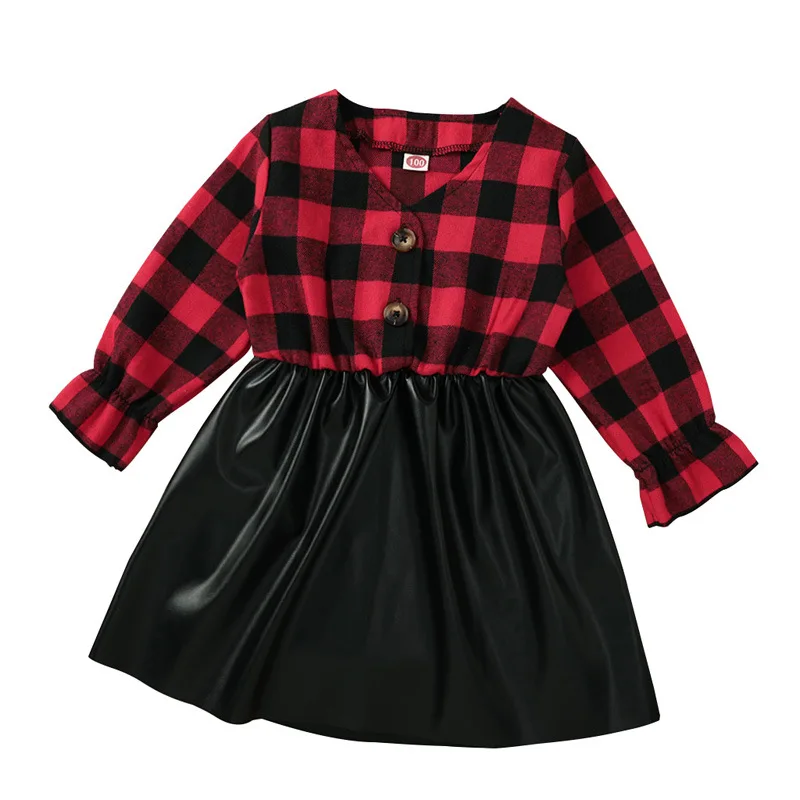 Детская одежда для девочек детское платье в клетку рождественское принцессы