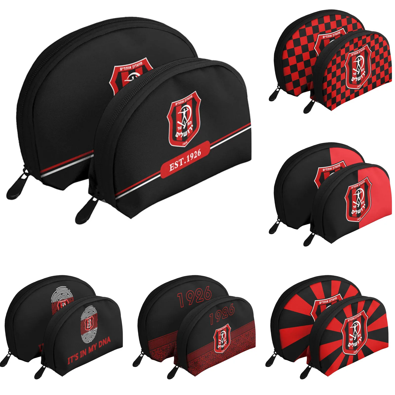 

Israel Hapoel Jerusalem Fc 2Pcs Makeup Bags Portable Travel Cosmetic Bag Organizer Multifunction CaseToiletry Bags