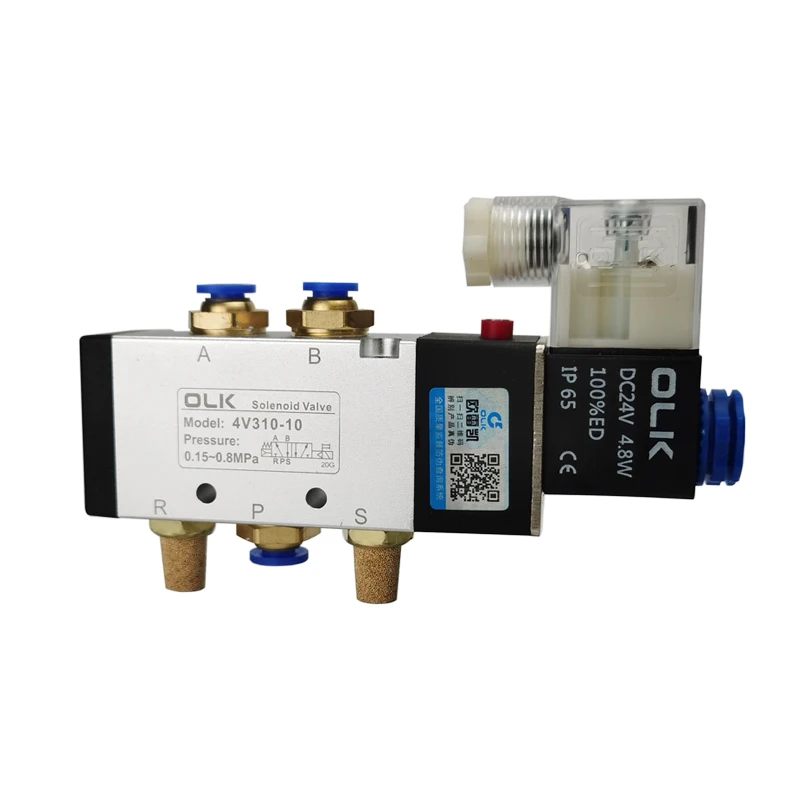 

4V310-10 Pneumatic Solenoid Air Valve 5 Way 2 Position Control Air Gas Magnetic Valve 12V 24V 220V Coil Volt