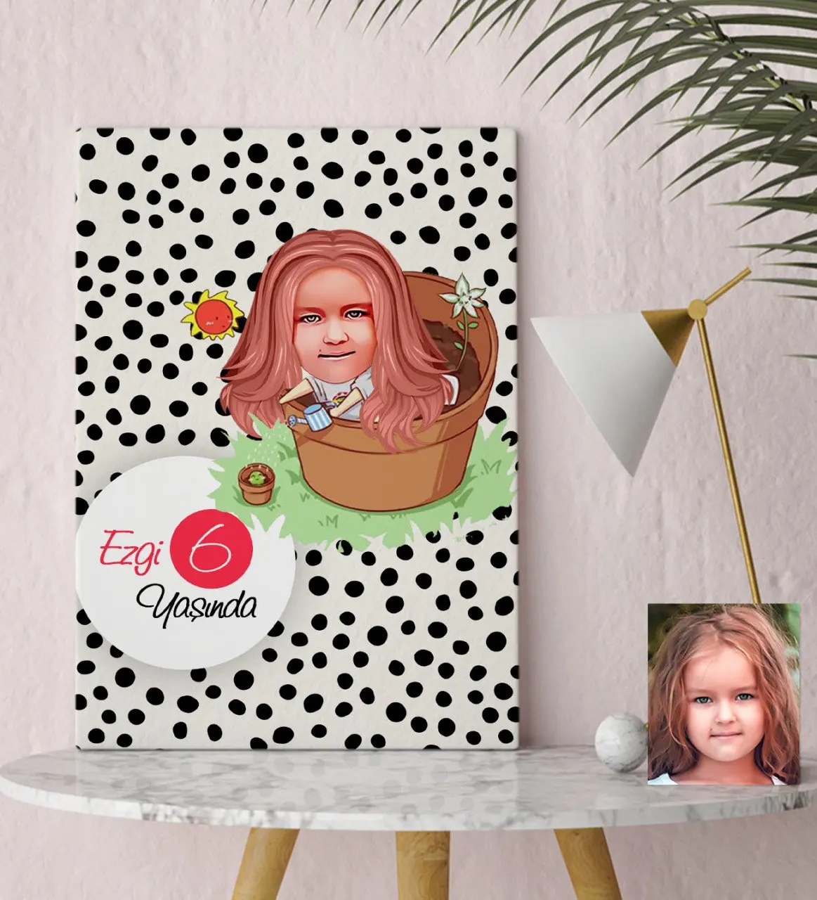 

Personalized Female Child Age Caricature Of Canvas table 30x50cm-10 Gift Home Decoration Special Design Home Office Business Place quality