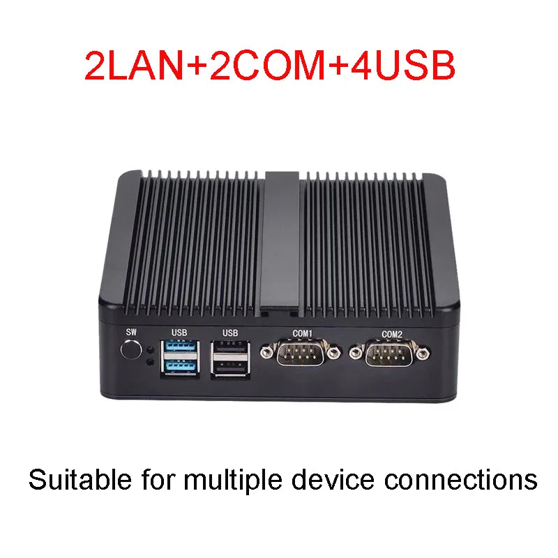 128 Гб SSD 8 ram безвентиляторный мини ПК с 2 * lan RJ45 Intel J4105 CPU промышленный