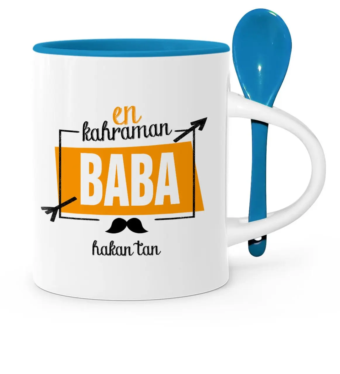 

Father's Day Custom The Hero Father Blue Spoon Mug Cup-1