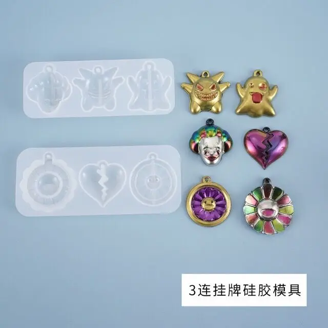 1 = 3 шт. клоун/Демон/солнечный цветок силиконовые полимерные формы для ювелирных
