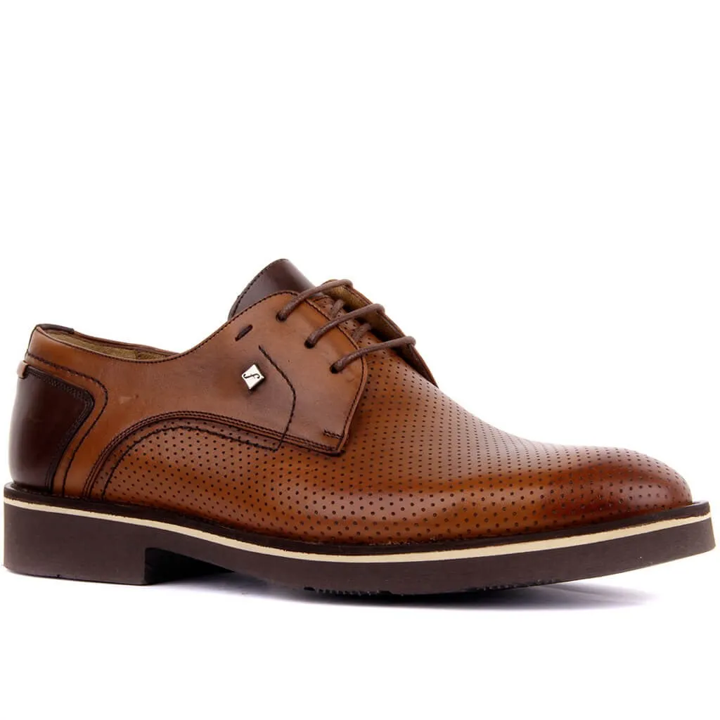 

Fosco Lace-Up Men's Classic Shoes Genuine Leather Tan-Brown Colour Eva Sole