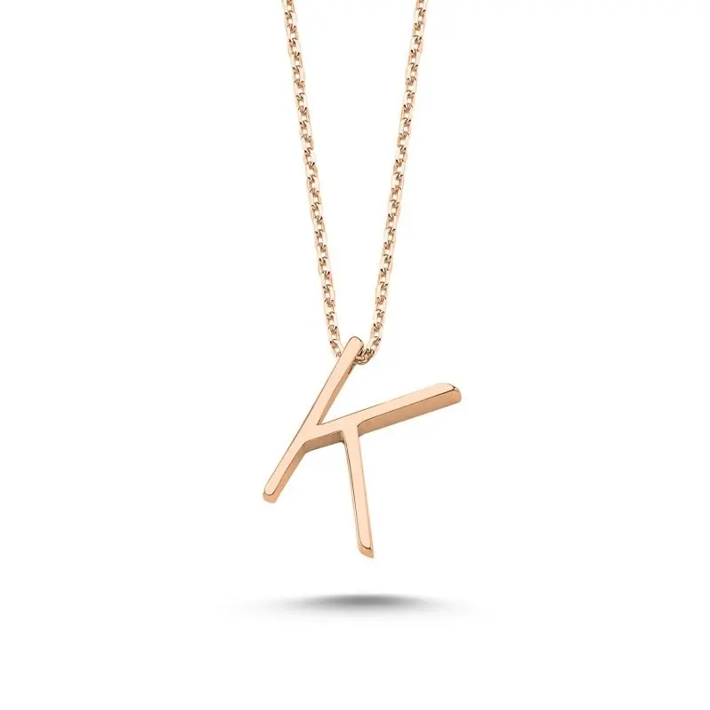 Angemiel 925 серебро K письмо кулон призрак позолоченное розовое золото|Цепочки| |