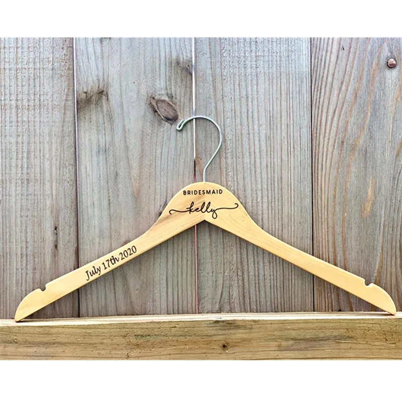Лазерная резка Свадебная Вешалка деревянные вешалки для свадебных платьев на