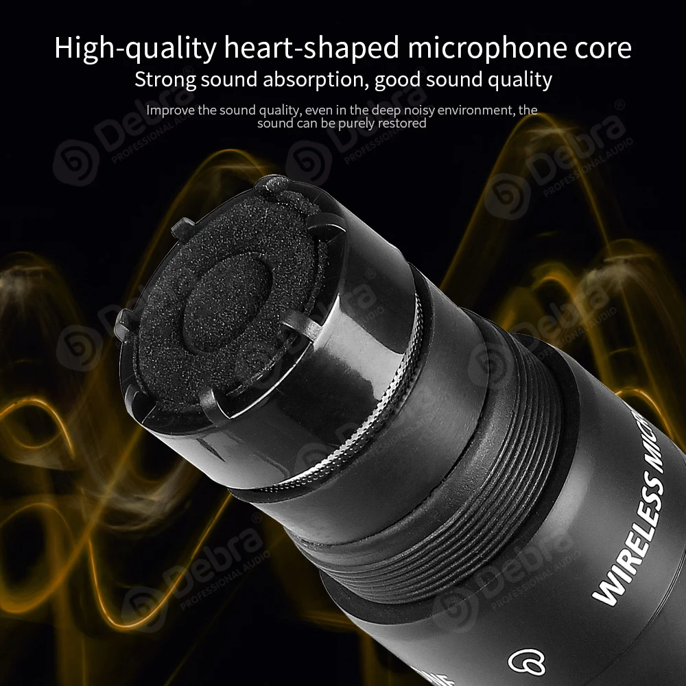 Debra DV01/02H UHF Wireless Handheld Mic with Monitor Function  Support Custom Content Card For Interview Live Broadcast VLOG