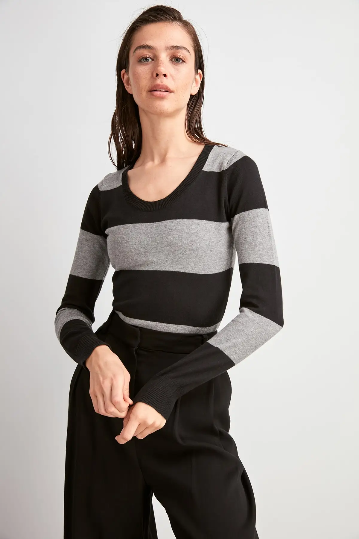 Trendyol With Color Block Sweater Pullover TWOAW20KZ1413 | Женская одежда
