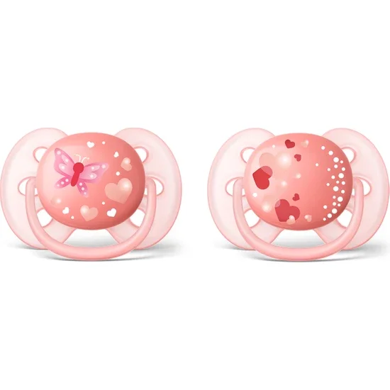 

Philips Avent Ultra Soft Pacifier 6-18 months 2 Pair Patterned Girl