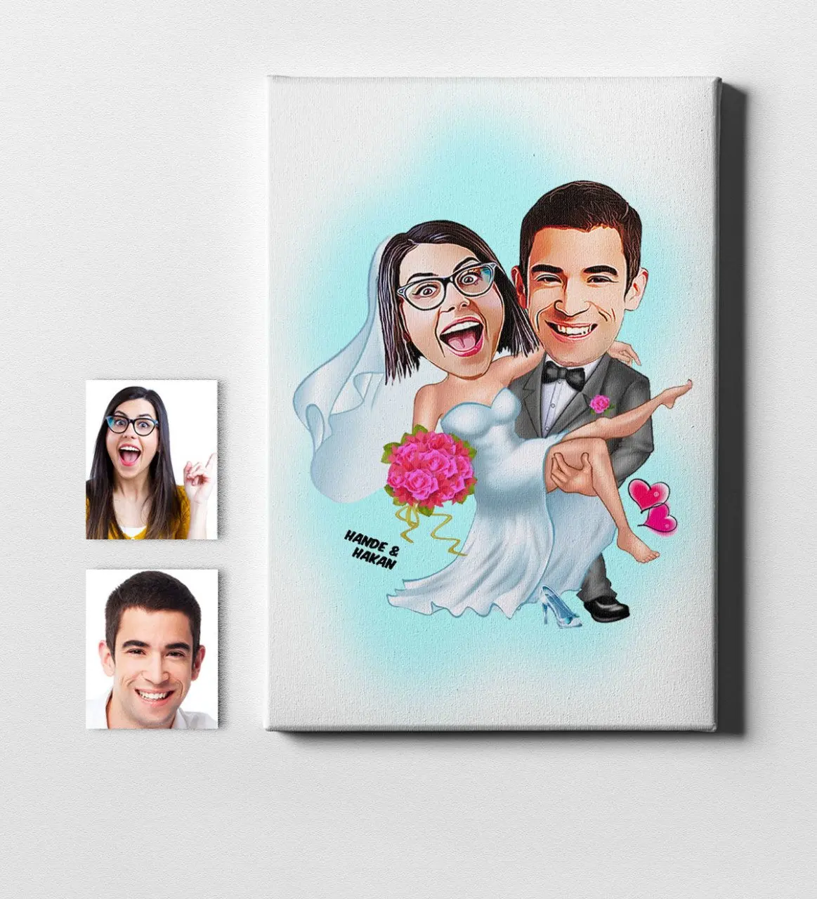 

Personalized Are Getting Married Cartoon Canvas Table (50x70 cm.) 9 gift Home Decoration Special Design Home Office Business Place Quality
