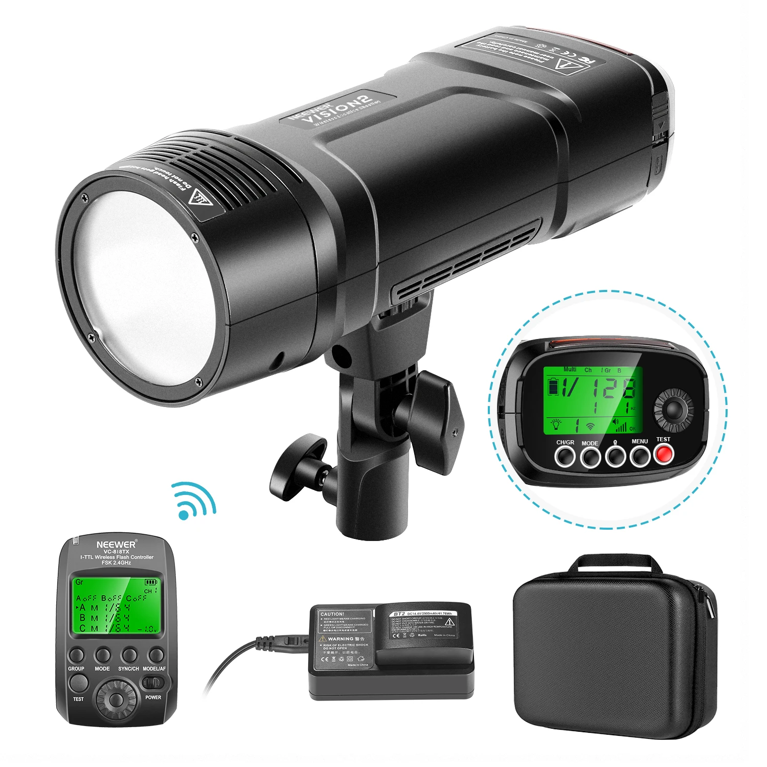 

Neewer VISION2 2.4G TTL Flash Strobe For Nikon DSLR Cameras, 1/8000 HSS Pocket Monolight with Wireless Trigger, 2900mAh Battery
