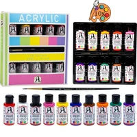 10colors acrylic paint set art supplies airbrush professional hand product water resistant diy wood fabric canvas glass fast dry