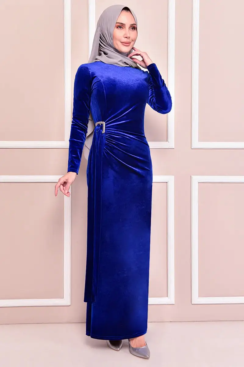 

2022 NEW SEASON VELVET WOMEN LONG DRESS/MUSLIM WOMEN VELVET DRESS/ELEGANT MODERN DRESS LONG GK59