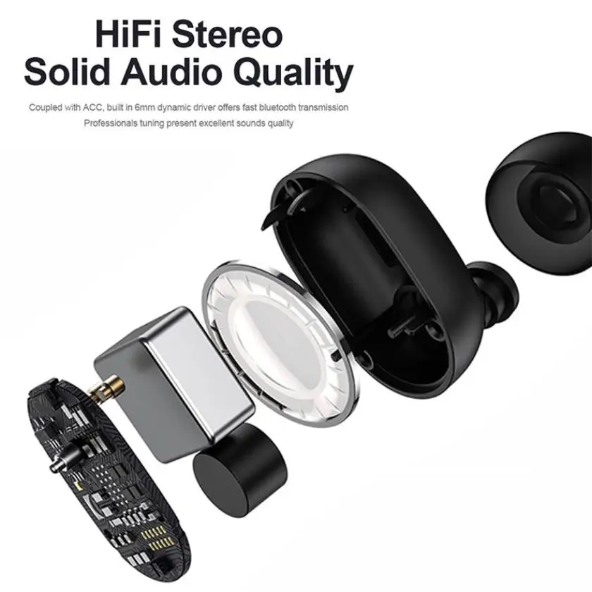 Беспроводная Bluetooth гарнитура со светодиодным дисплеем сенсорное управление