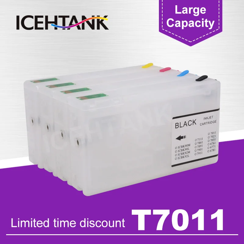 

ICEHTANK T7011 Refill Ink Cartridge For Epson WorkForce Pro WP-4000 4015DN 4095DN 4500 4515DN 4525DNF Printer