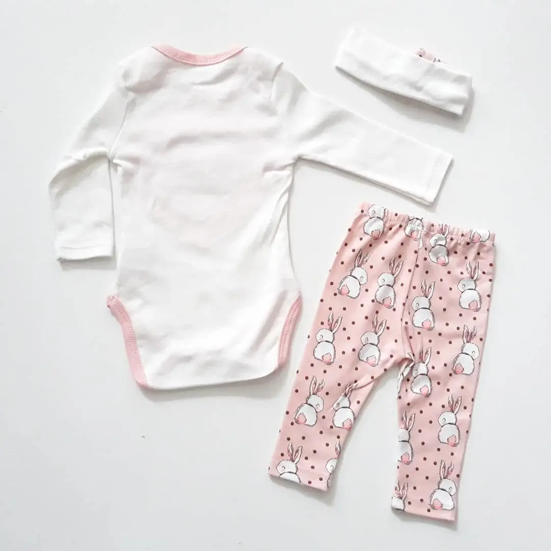 Детский костюм для девочек из 3 предметов с изображением лосося и