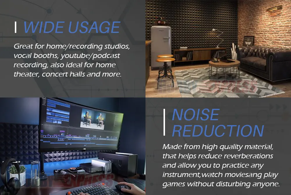 Плоские конические акустические панели Arrowzoom Pro Series студийные звукопоглощающие