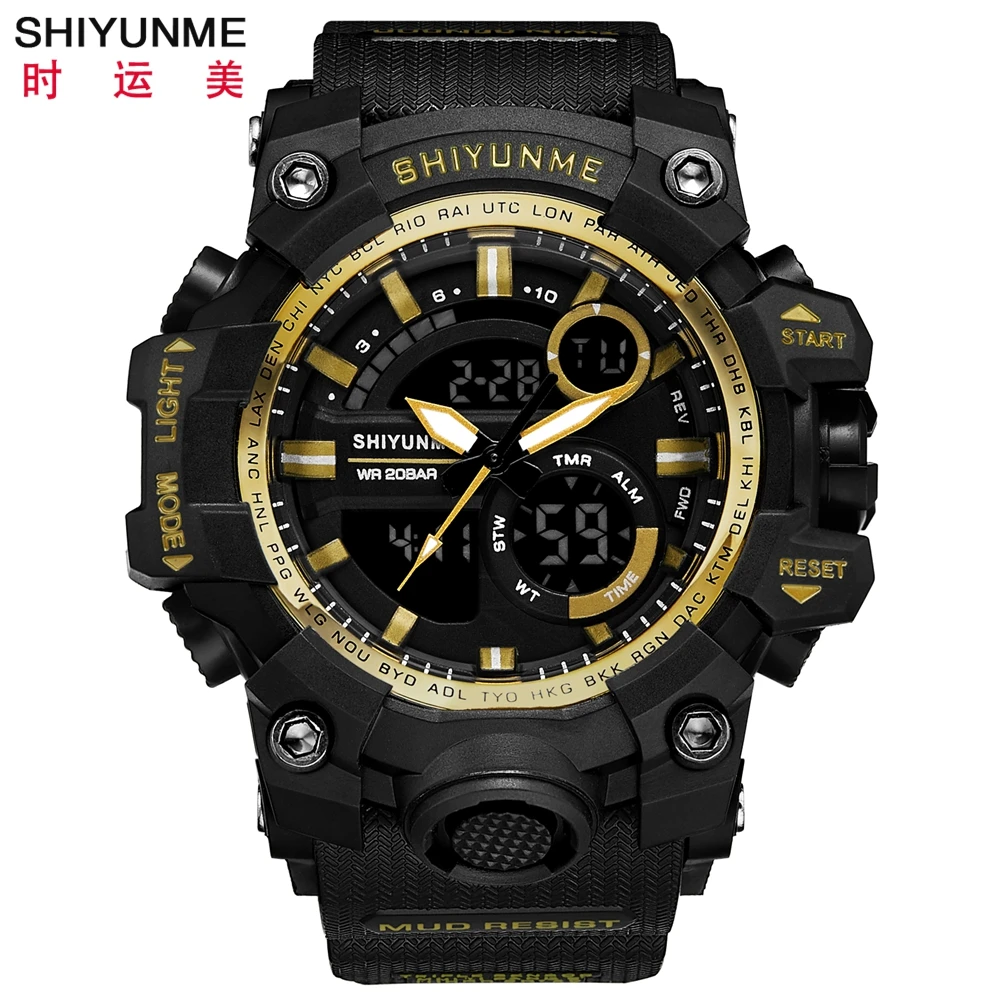 

SHIYUNME Men's Mountaineering Outdoor Sports Electronic Watch Multifunctional Luminous Waterproof Week Watches