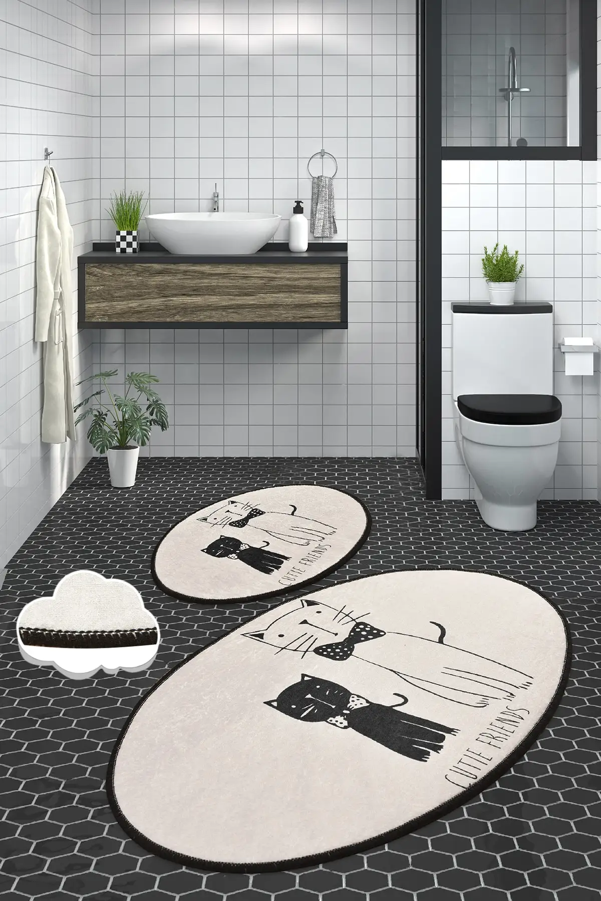 

Bath mat cat gift useful and flashy decorative aesthetic bath mat