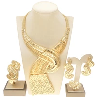 yulaili latest brazilian gold jewelry set italian gold wedding jewelry sets luxury woman party big jewellery necklace set