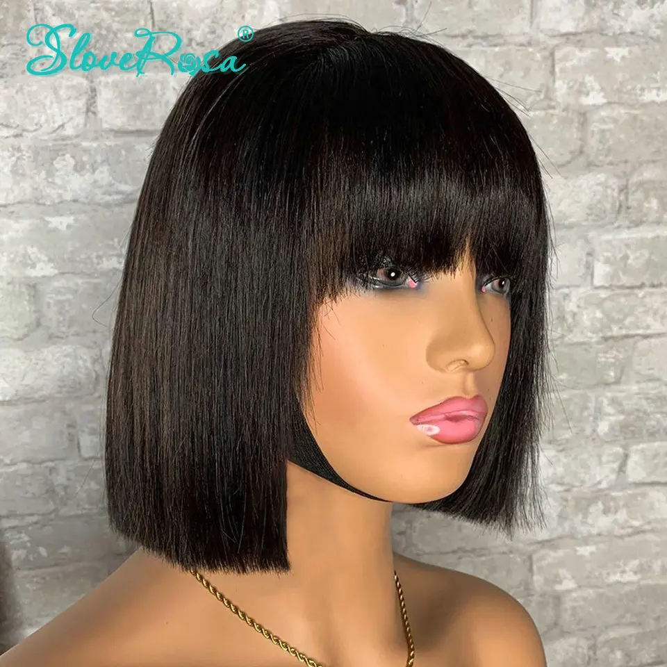 Парики из человеческих волос на сетке спереди без клея с бахромой плотность