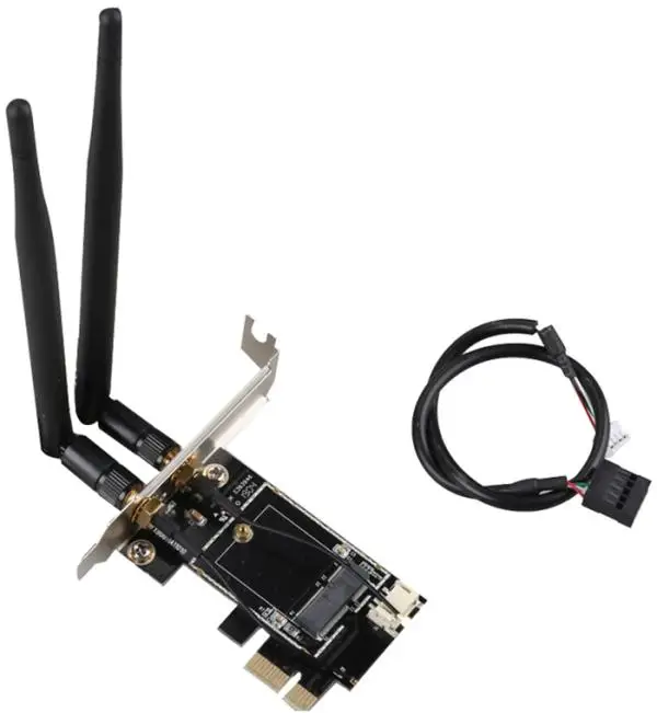 Адаптер-переходник PCI-E Wi-Fi GSMIN LP55 M.2 (Черный) | Компьютеры и офис
