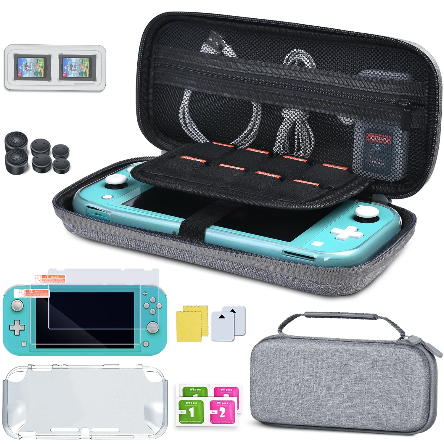 

Full Set 5 in 1 Protection Switch Lite Accessories Funda Nintendo Switch Lite Case With Soft Cover and Screen Protector