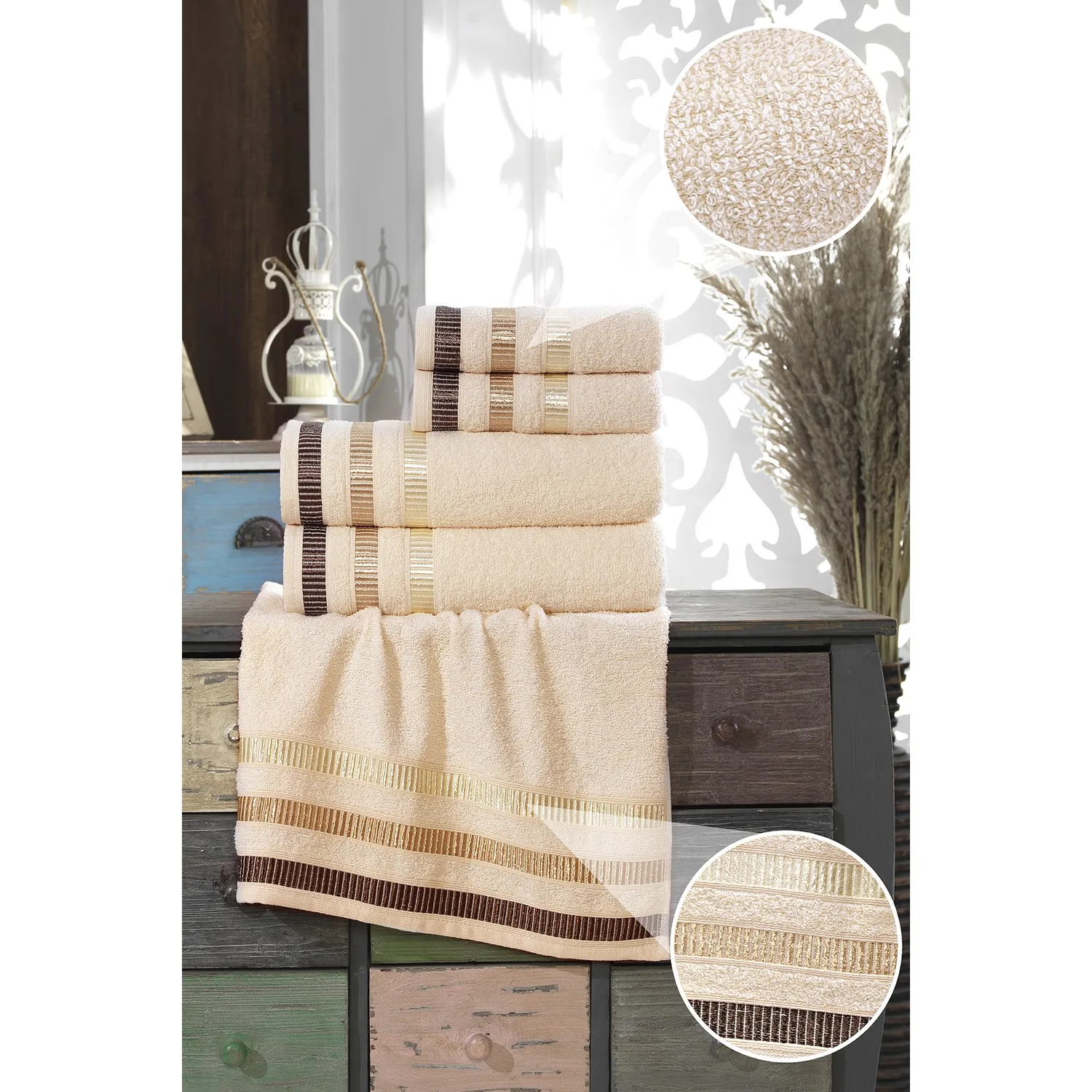

Home & Bath Towel Set 4 Piece 100 Cotton