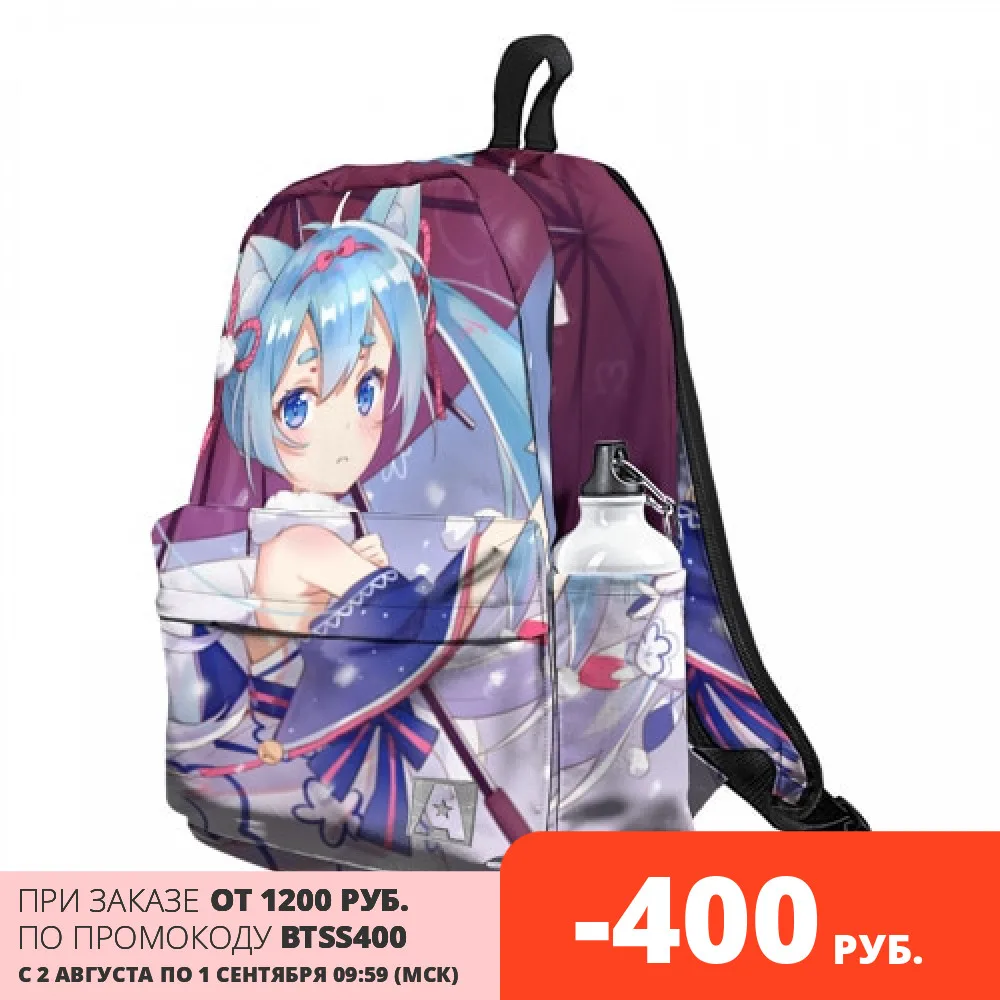 Рюкзак Hatsune Miku All Over Printed для мальчиков и девочек школы Work Travel с местом ноутбука