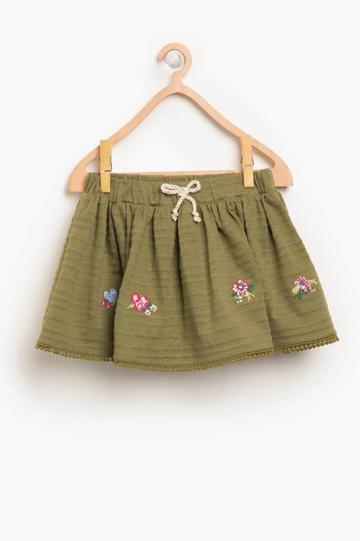 Coton Kids/зеленая юбка с вышивкой для девочек|Женские юбки| |
