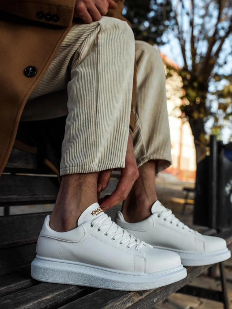 Knack Yüksek Taban Günlük Ayakkabı 044 Beyaz Şık Tasarım Men's Shoes Sports New Model Casual Stylish