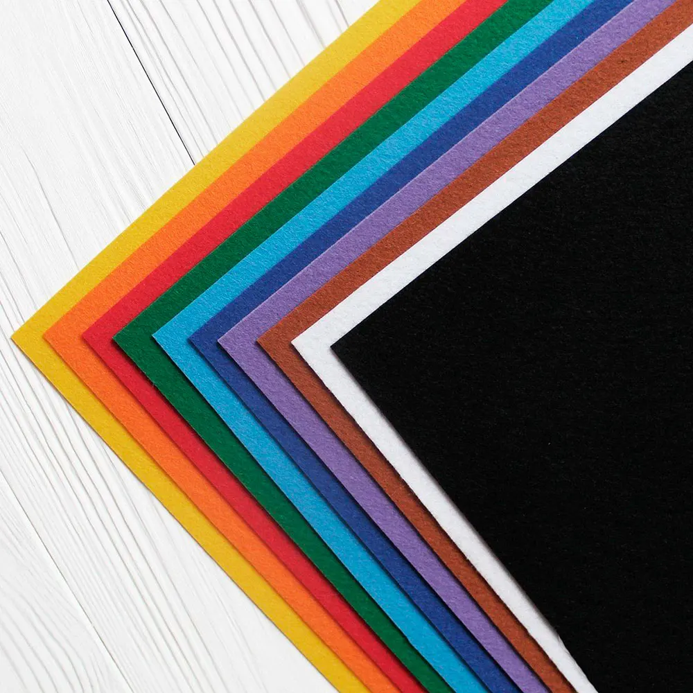 Набор жесткого фетра 10 цветов 20х30 см Корейский фетр для рукоделия полиэстер | Дом
