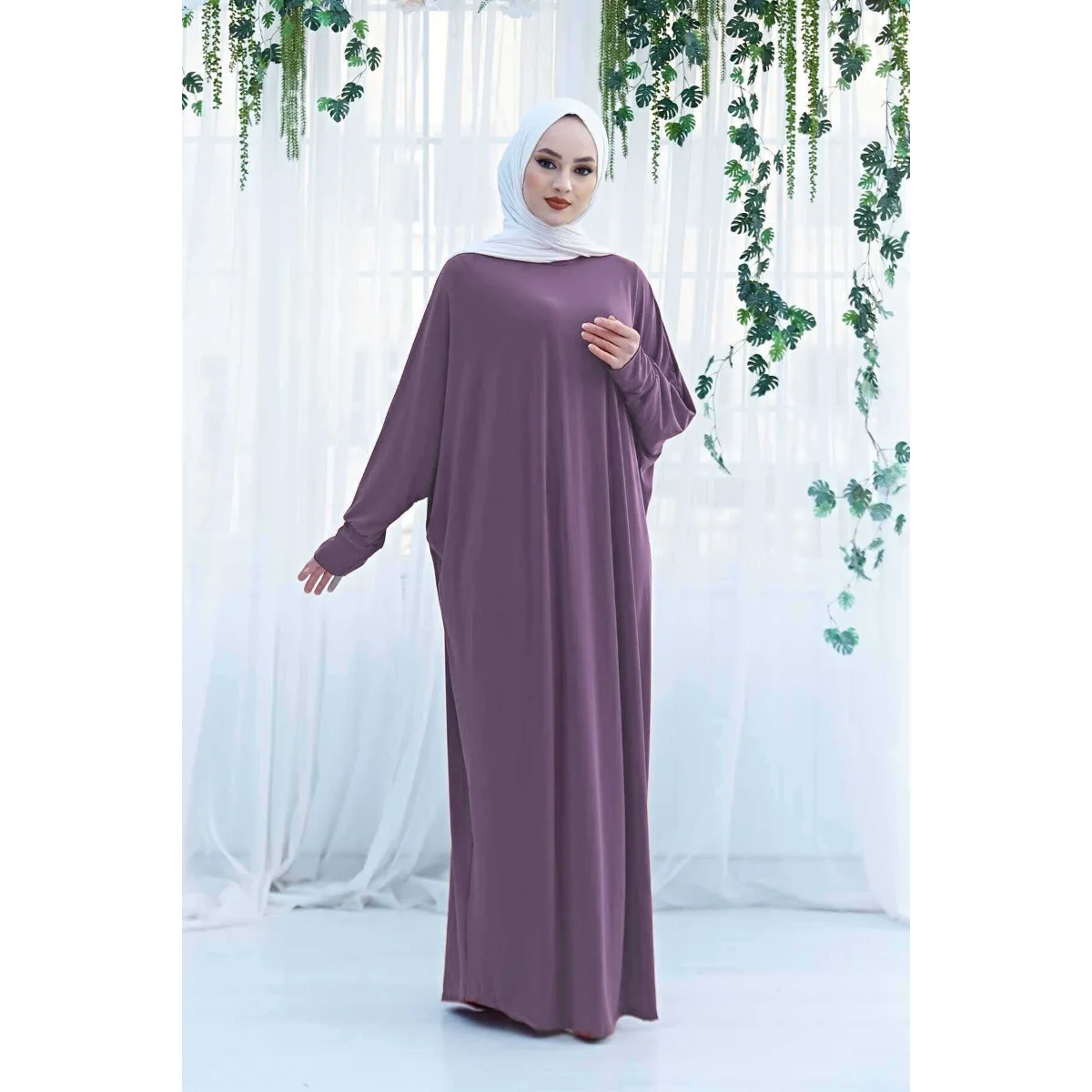 

Bat Arm Shabby Ferace Dress Muslim Women Clothing Maxi Dress Hijab Dress İslamic Fashion Turkey Dubai wholesale Bigsize Dress