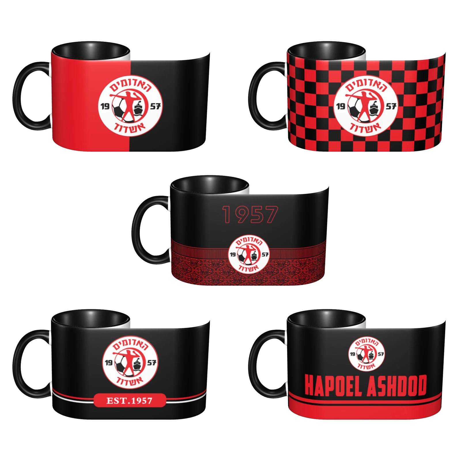 

Israel Hapoel Ashdod Fc 11 OZ Ceramic Coffee Mug with Handle Tea Cup for Cocoa Milk Cereal Drinks Mug