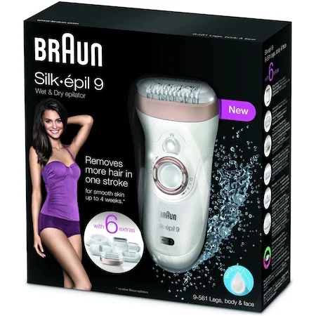 

Braun Silk-Epil 9 9561 6 Additional Piece Wet and Dry Wireless Epilator