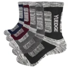 YUEDGE 5 Pairs Men's Cushion Crew Casual Thermal Warm Hiking Walking Winter Running Sports Socks Size 6-13