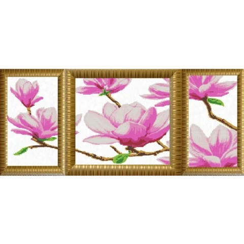 Рисунок на ткани Конёк арт. 9624 Магнолия триптих |