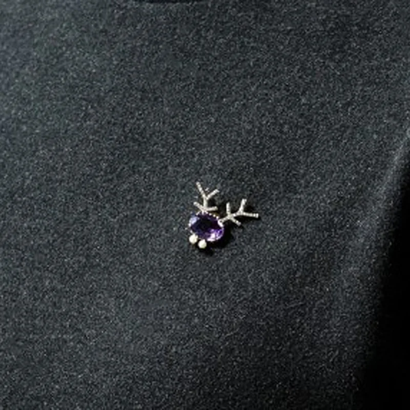 Austrian Crystal Deer Pins CZ Zircon Antlers Brooches for Mother's Gift Rhinestone Animal Horn Broche Costume Jewelry | Украшения и
