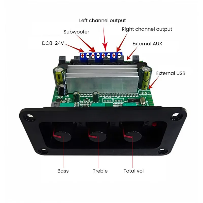 

TPA3156D2 Bluetooth 5.0 Subwoofer Amplifier Audio AMP 2×70W+140W 2.1 Sound Power Amplifiers For Speaker Amplificador