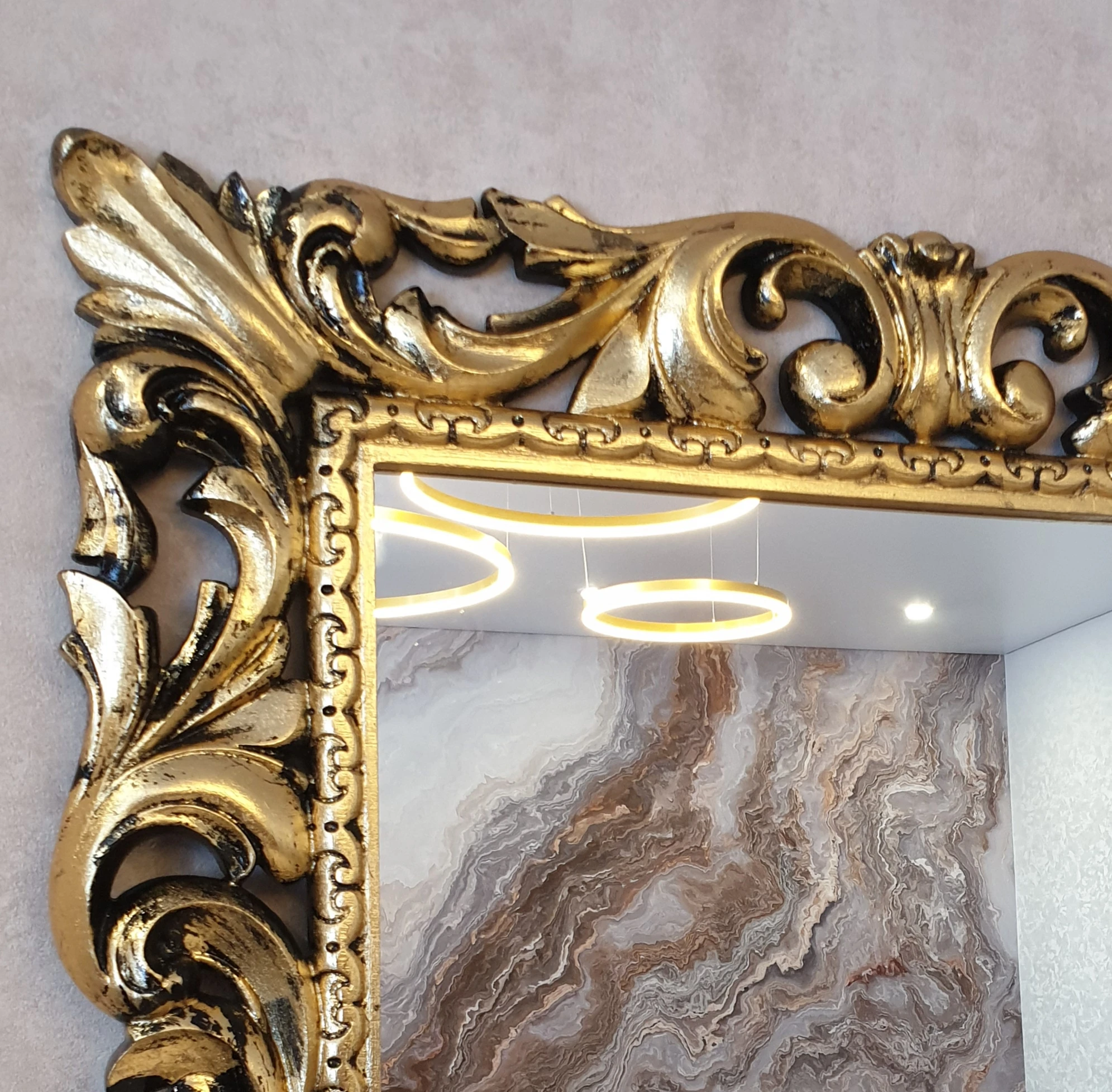 Рама под Зеркало(без зеркала) настенное Резное Из дерева Под золото Для дома