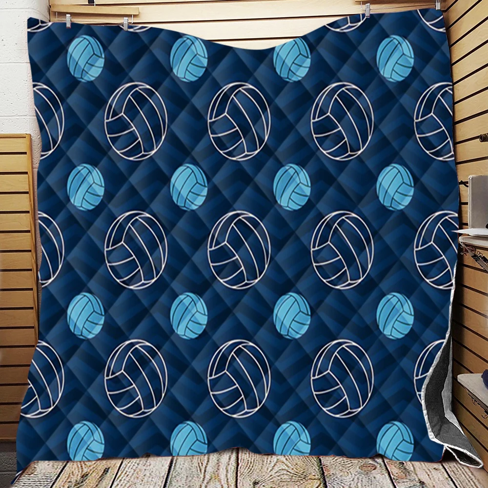 

Volleyball Ball Sports Activity Blue Background Quilt Blanket
