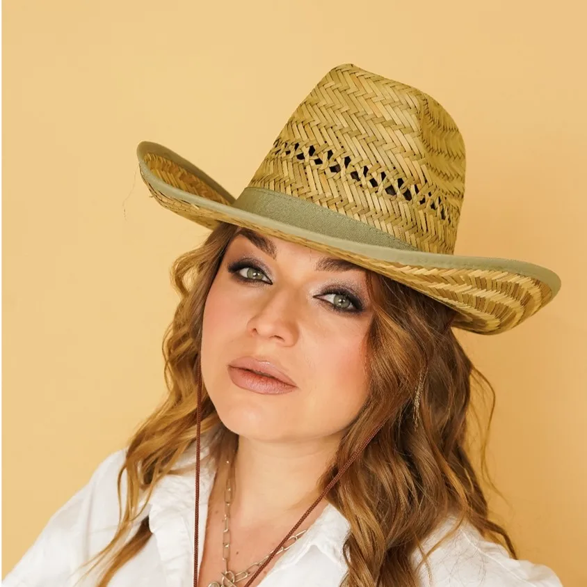 Соломенная шляпа мужская женская с широкими полями Мальборо летняя от солнца