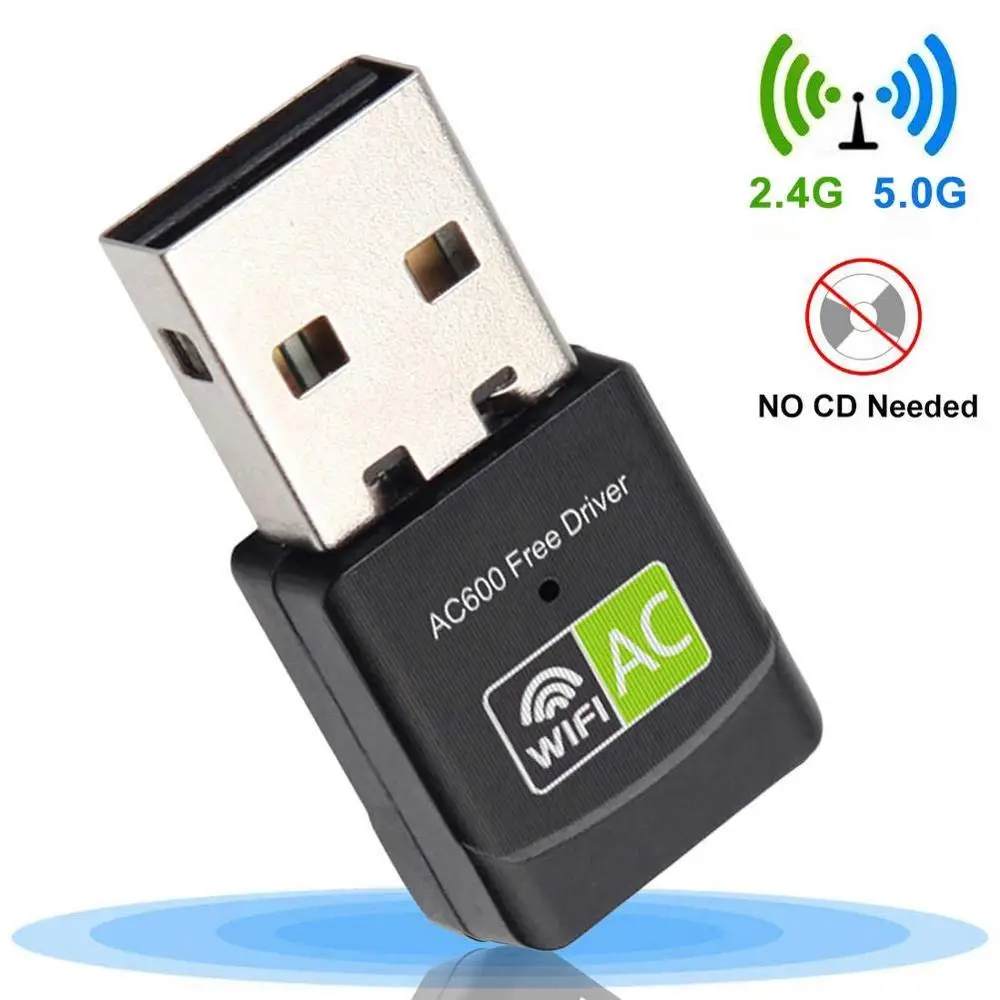 

600Mbps Wi-Fi Adapter Free Driver USB WiFi Network Card 5GHz USB Antenna Ethernet PC Lan Dongle AC WiFi Receiver